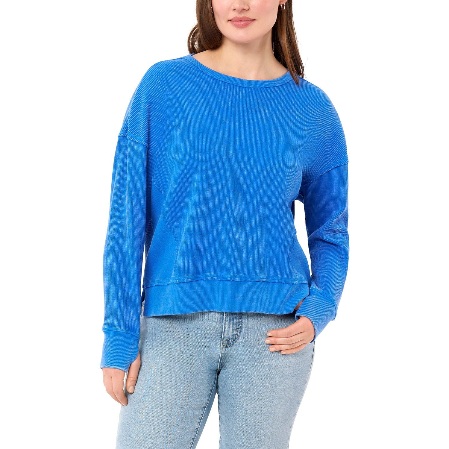 Seven7 Women's Long Sleeve Waffle Crewneck Top - Samsclub.com | Sam's Club