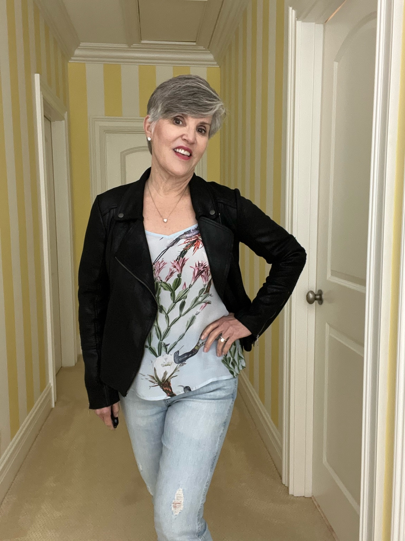 Date night looks/ moto jacket (S)/All saints cami (S)/J Crew denim jeans (29)/ Black booties (8)

#LTKstyletip #LTKunder50 #LTKSeasonal