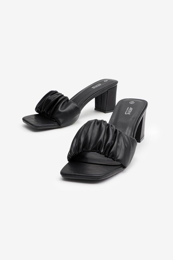 Ruched Bloc-Heel Sandals | Ardene