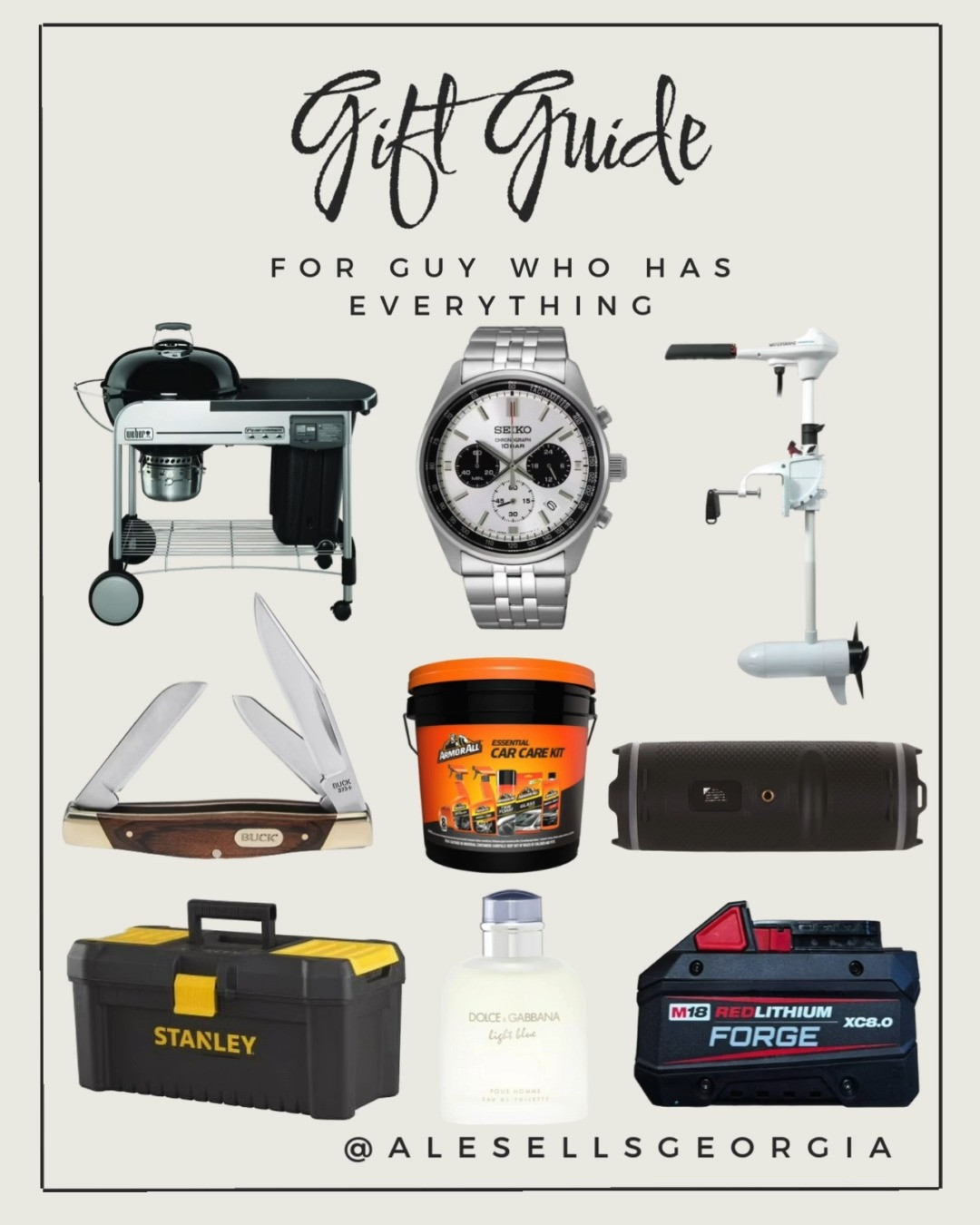 The perfect gift guide for the guy who has everything! Shop these top-rated picks for the grill master, outdoorsman, and car enthusiast. #GiftGuide #GiftsForHim #MensGifts 

 #LTKGiftGuide #LTKHoliday #LTKSaleAlert