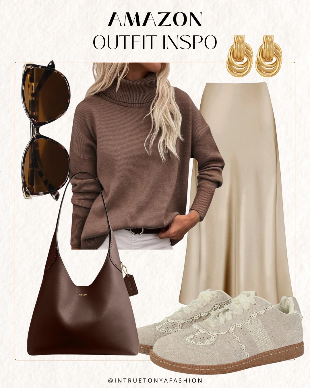 Amazon outfit idea — brown turtleneck sweater, satin skirt, brown bag, and lace sneakers 






Winter outfit
Winter fashion
Amazon winter outfits
Trending winter fashion 
 casual winter outfits | winter fashion | size 4-6 | cold weather outfits | winter outfit ideas | layering outfit for the cold| winter fashion 2025 | outfit inspo | outfit ideas | winter outfits amazon  | casual outfit Ideas  | Outfits | Amazon Casual Outfit | Cute casual outfits | Preppy Outfit 

#LTKFindsUnder50 #LTKSaleAlert #LTKootd