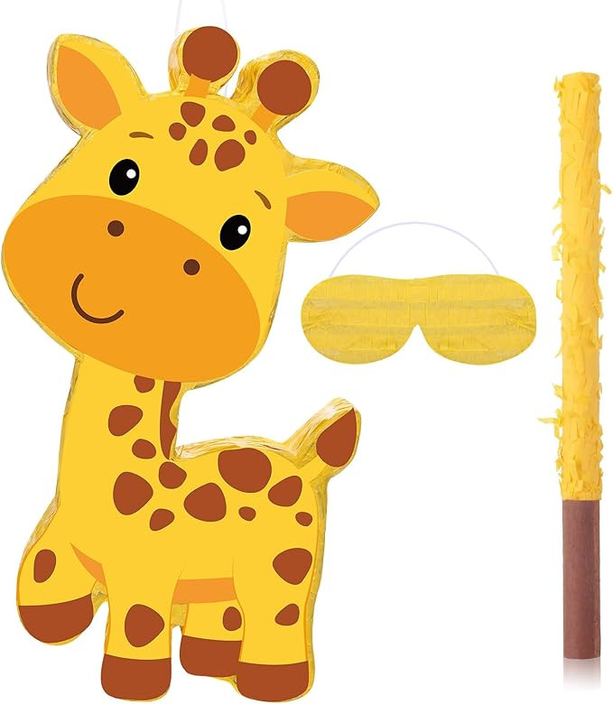 Aoriher Giraffe Piñata Safari Piñata with Blindfold and Bat Giraffe Birthday Party Supplies Saf... | Amazon (US)