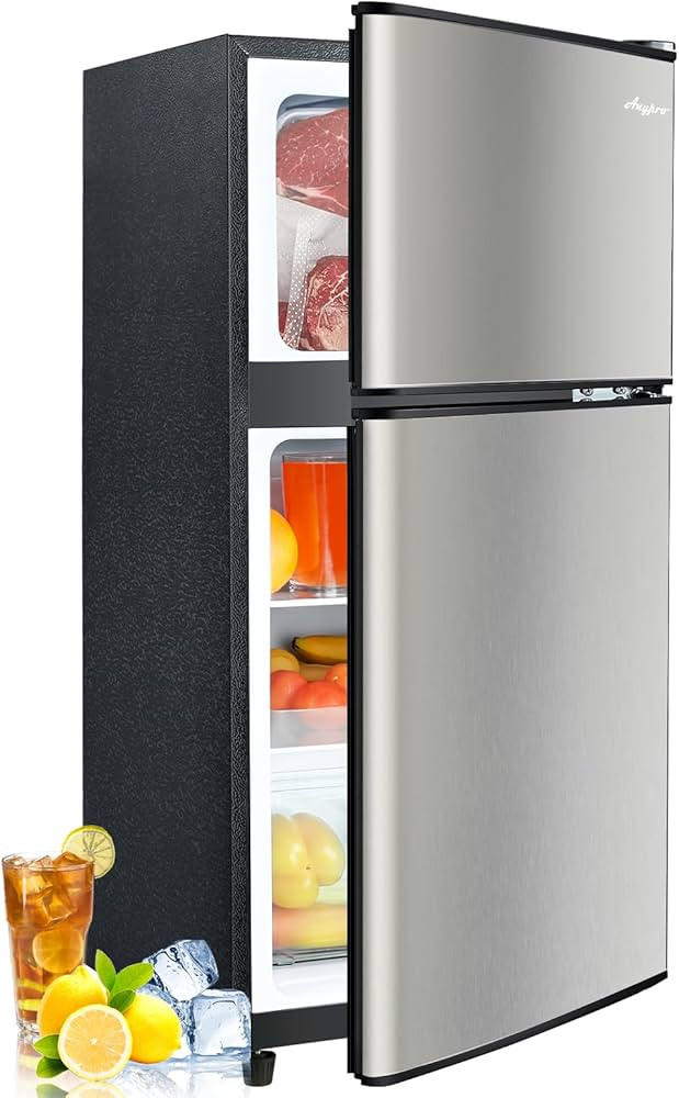 3.2Cu.Ft Mini Fridge with Freezer, 2 Door Compact Refrigerator, Small Fridge with 7 Level Thermos... | Amazon (US)