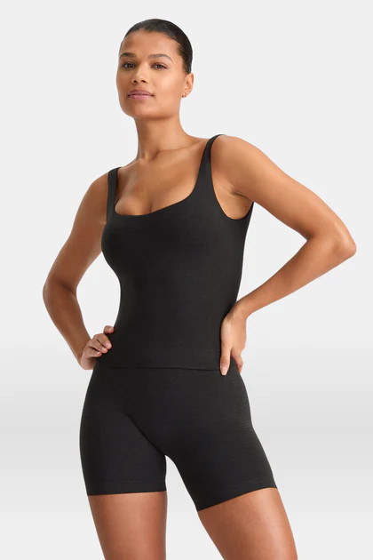 SCULPT SEAMLESS BUILT-IN BRA VEST - BLACK MARL | TALA (UK)