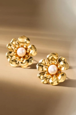 The Pink Reef Georgian Pearl Stud Earrings | Anthropologie (US)