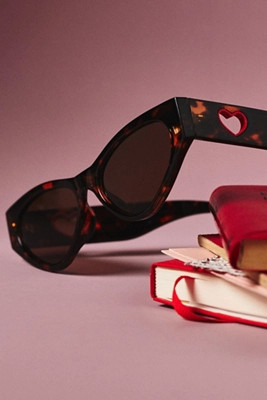 I-SEA Jenni Heart Cutout Cat-Eye Sunglasses | Anthropologie (US)