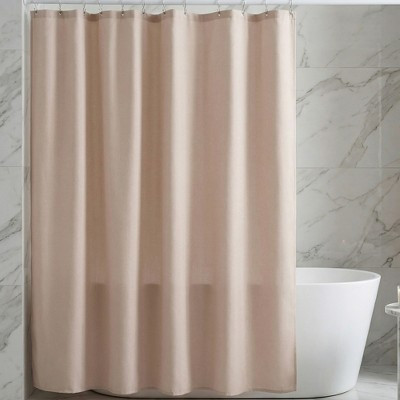 REGALWOVEN Solid Color Linen-Like Waterproof Light-filtering Modern Shower Curtain with 12 Hooks 71 x 71 Inch 1 Pc Beige | Target