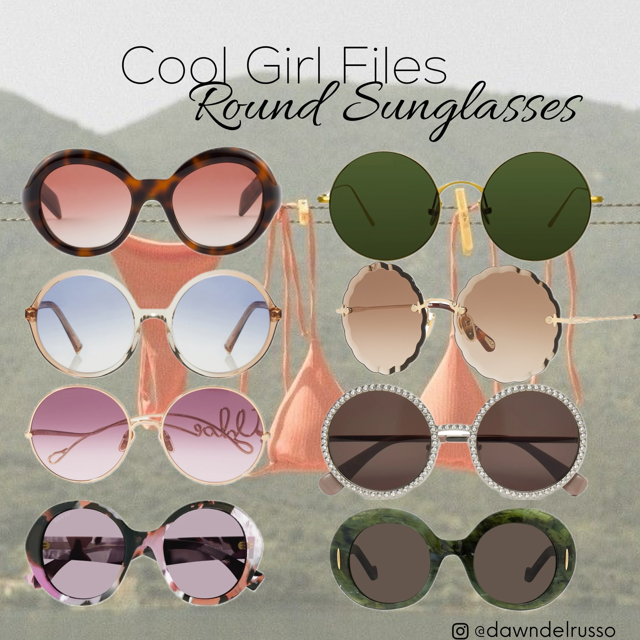 Cool girl files round sunglasses