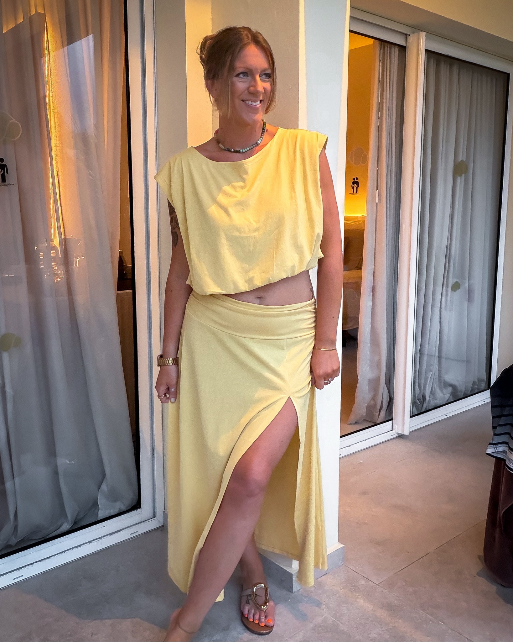 Love this set! Yellow is sold out but comes in more colors. Also linked a very similar set that’s more affordable! Wearing a large 

#LTKOver40 #LTKTall