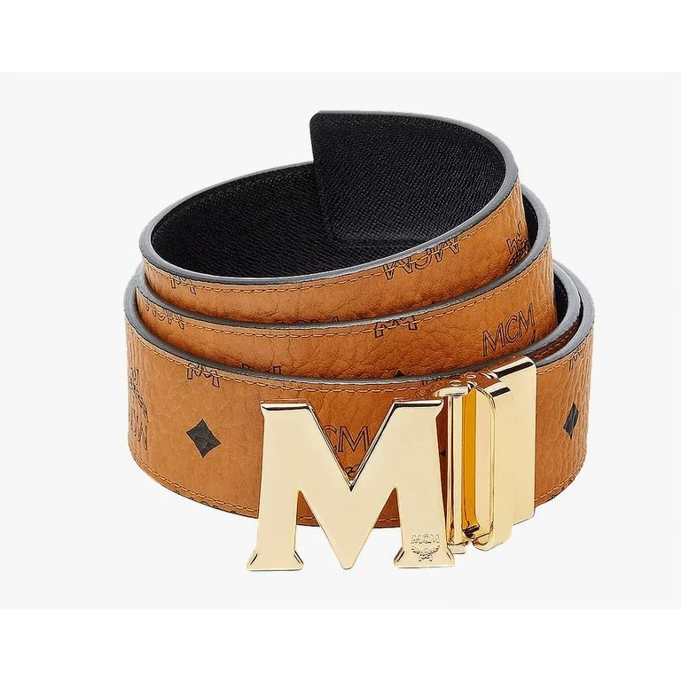 MCM Claus Reversible Belt - Cognac, Gold Buckle MXBAAVI03CO001 | Walmart (US)