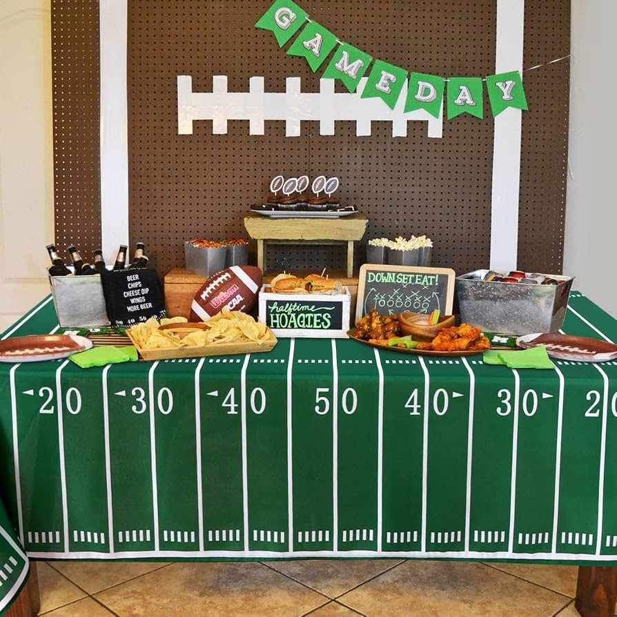SARAFLORA Football Tablecloth Reusable Football Field Table Cloth- Rectangle 60x84 Inch -Stain an... | Amazon (US)
