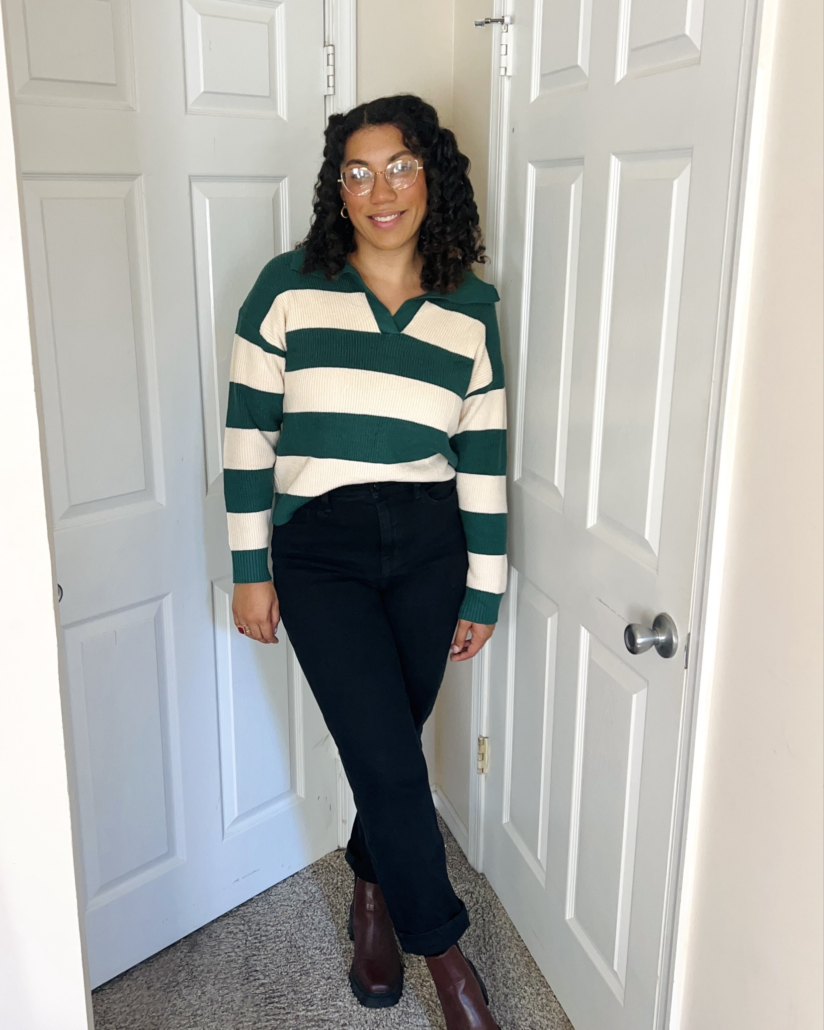 The cutest green striped polo sweater!! Y’all it’s SO soft and cozy, not itchy at all😍 #midsize #fallfashion #cozysweater

#LTKMidsize #LTKSeasonal #LTKFindsUnder50