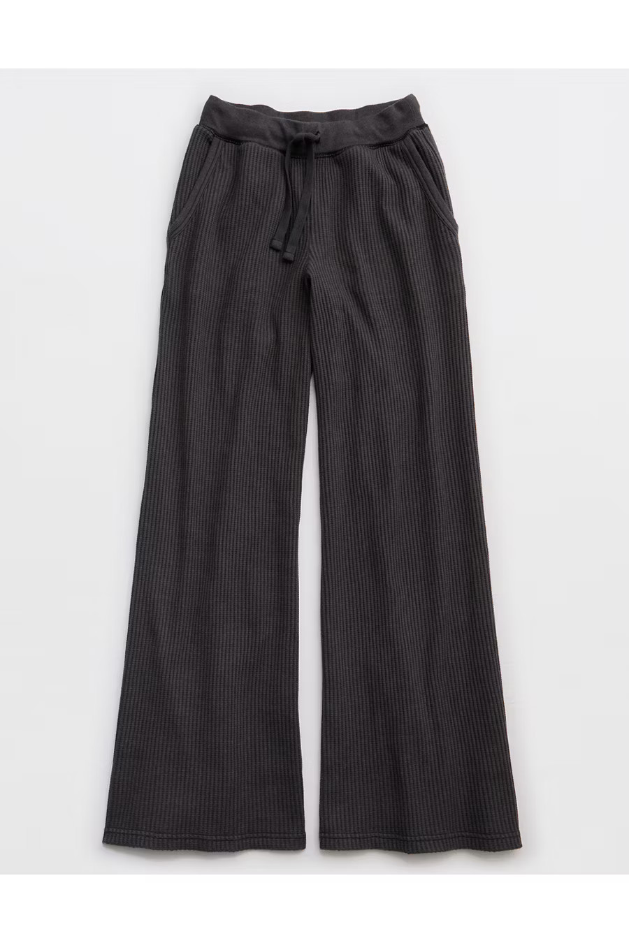 Aerie Waffle Trouser Women's Smoked Gray XXL | American Eagle Outfitters (US & CA)
