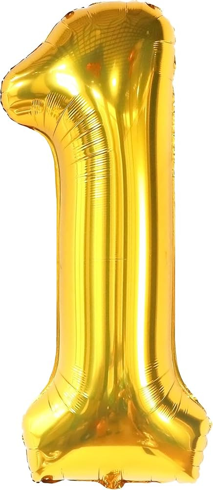Giant, Gold 1 Balloon for First Birthday - 40 Inch | One Balloon for First Birthday | Number 1 Ba... | Amazon (US)