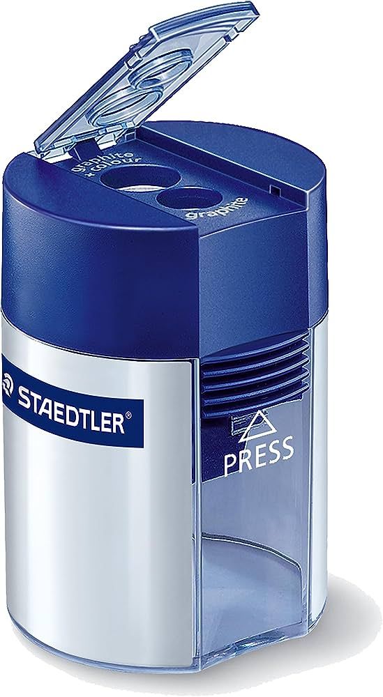 Staedtler Double Hole Pencil Sharpener, Two Holes for Standard Pencils, Large Colored Pencils, an... | Amazon (US)