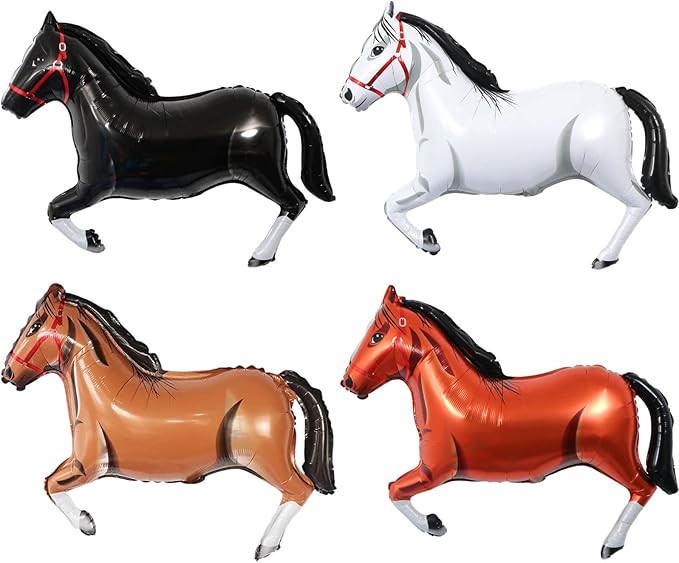 4 Pack Giant Horse Balloons Horse Themed Balloons gallant horse balloons for Horse Party Themed B... | Amazon (US)
