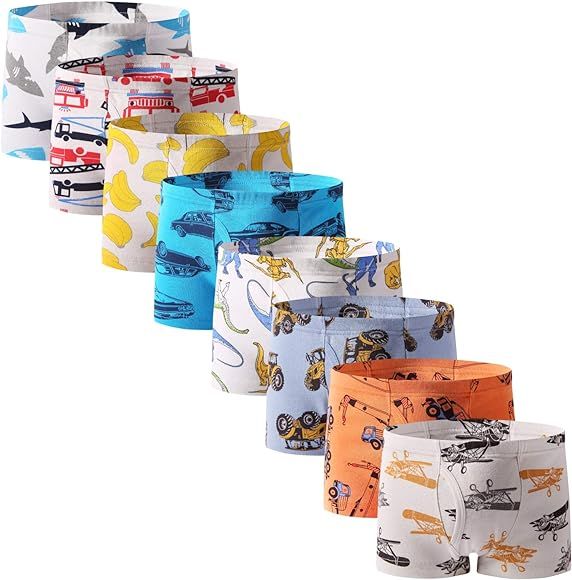 Boys Boxer Briefs Shorts Cotton Baby Toddler Underwear for Kids Boy 6/8 Pack | Amazon (US)