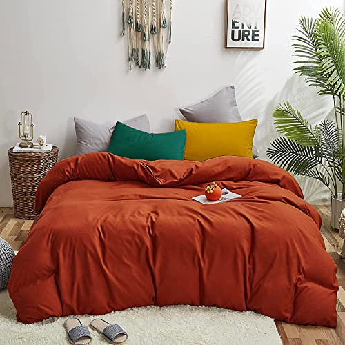 CLOTHKNOW Rust Twin/Twin XL Comforter Set Burnt Orange Bedding Comforter Soft Terracotta Comforter with 2 x Pillow Cases | Amazon (US)