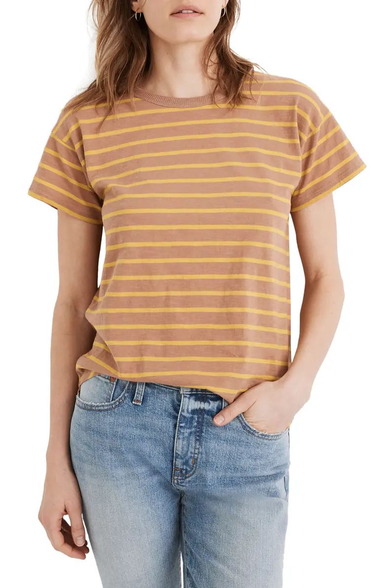 Beacham Stripe Whisper Cotton Rib Crewneck T-Shirt | Nordstrom | Nordstrom