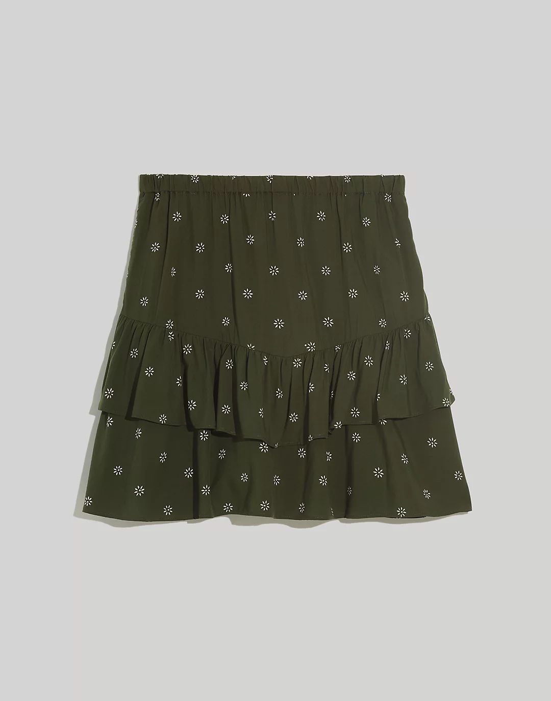 Pull-On Ruffle Tiered Mini Skirt in Dot Daisies | Madewell