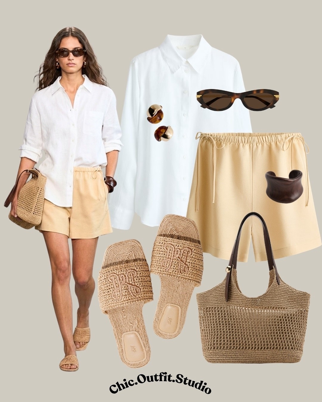 White Shirt & Beige Linen Shorts Minimal Summer Look

✨An oversized white linen shirt paired with beige linen shorts creates a breathable, light minimalist summer outfit. Natural fabrics and neutral tones make this look timeless, relaxed, and quietly elegant.

✨Perfect for beach days, vacation outfits, summer brunch, or warm weather getaways.

✨Tags: white shirt outfit women, linen shorts outfit summer, beige shorts outfit women, minimalist summer outfit, european summer style, beach outfit women chic, vacation outfit ideas women, neutral outfit aesthetic, effortless chic outfit

#LTKsummer #LTKbag #LTKshoes
