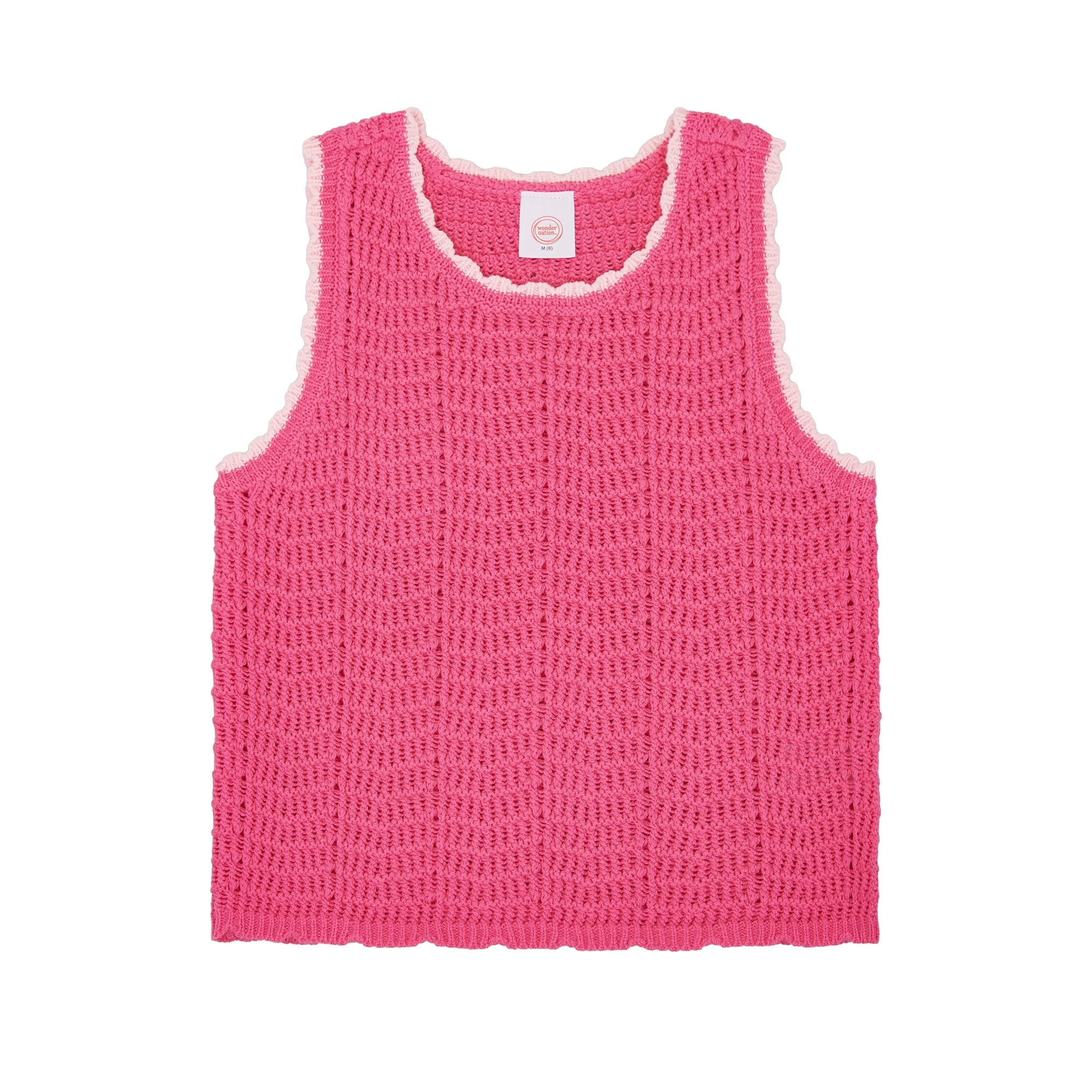 Wonder Nation Girls Crochet Sweater Tank, Sizes 4-18 & Plus | Walmart (US)