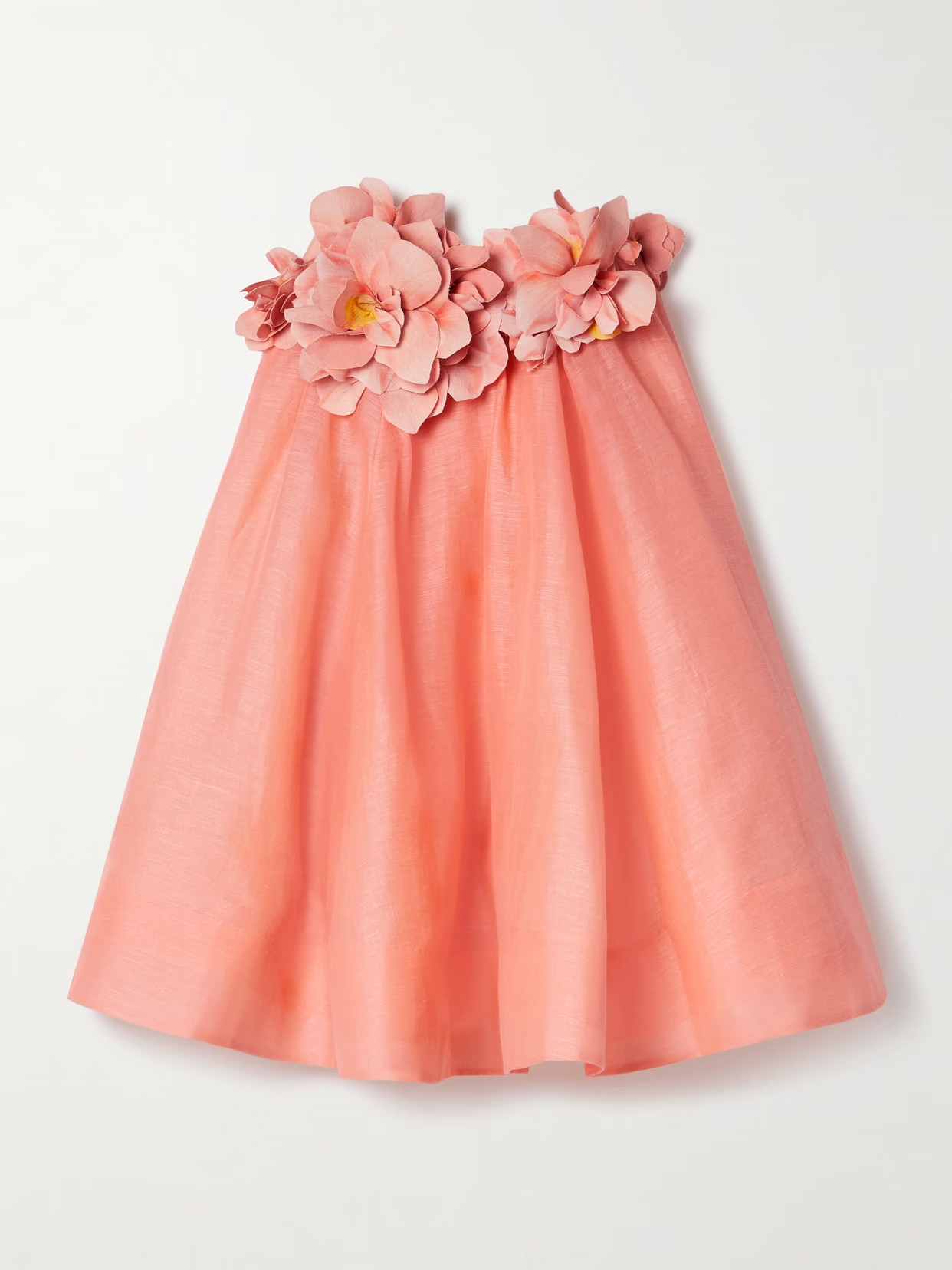 Zimmermann - Natura Appliquéd Linen And Silk-blend Mini Dress - Orange | NET-A-PORTER (US)
