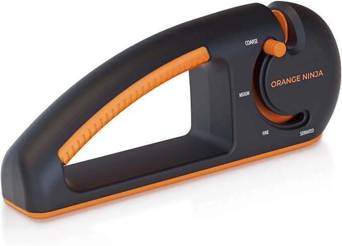 Orange Ninja 4-Stage Knife Sharpener - Premium Kitchen Knife Sharpeners - Adjustable Handheld Man... | Amazon (US)
