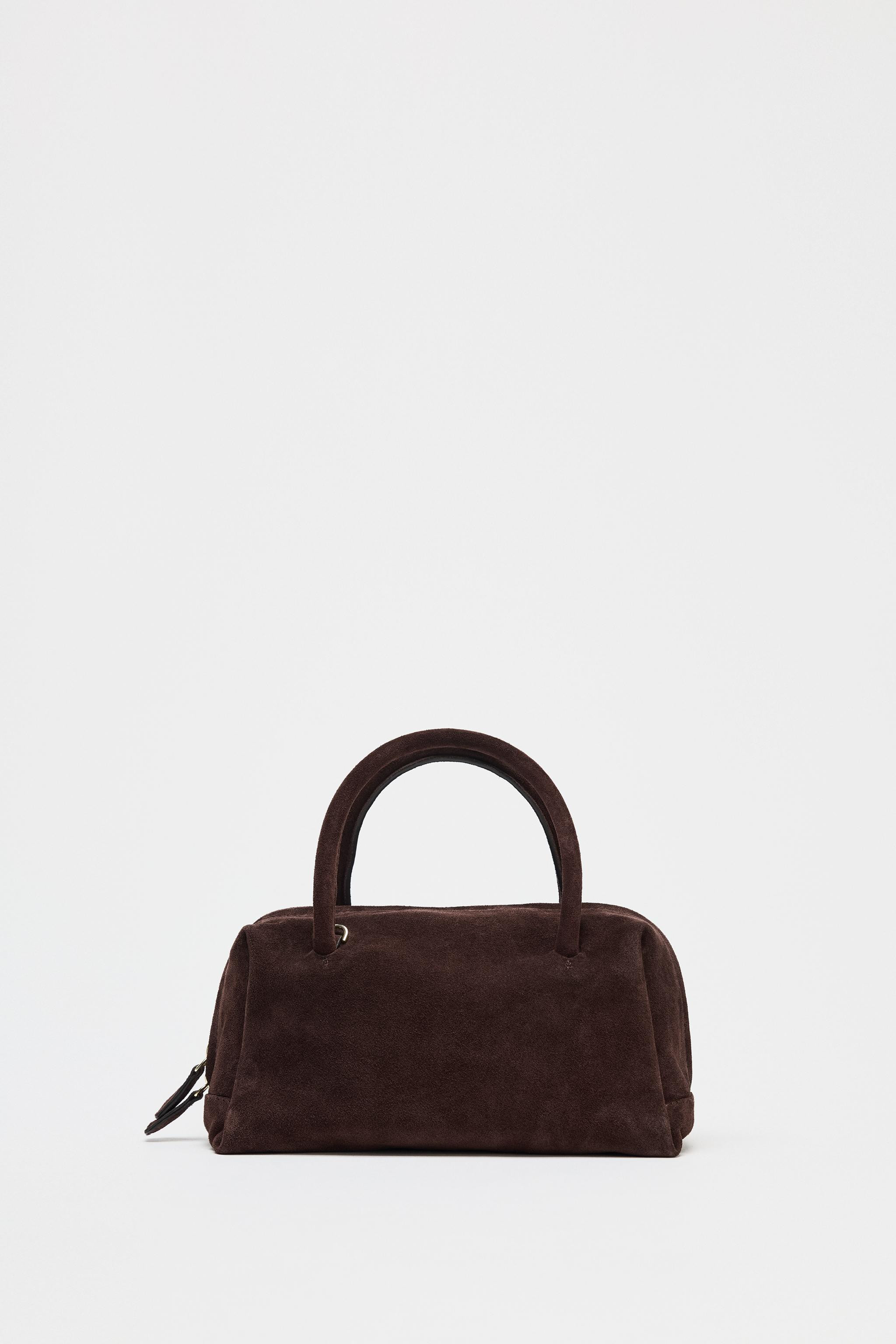 SPLIT LEATHER BOWLING BAG | Zara US