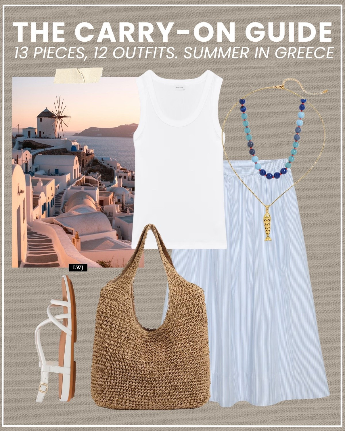 carry-on guide for a summer in greece 

greece / summer vacation / myokonos / santorini / island hopping / strappy sandals / fitflop/ midi skirt /straw tote / beaded necklace / fish pendant necklace

#LTKootd #LTKTravel