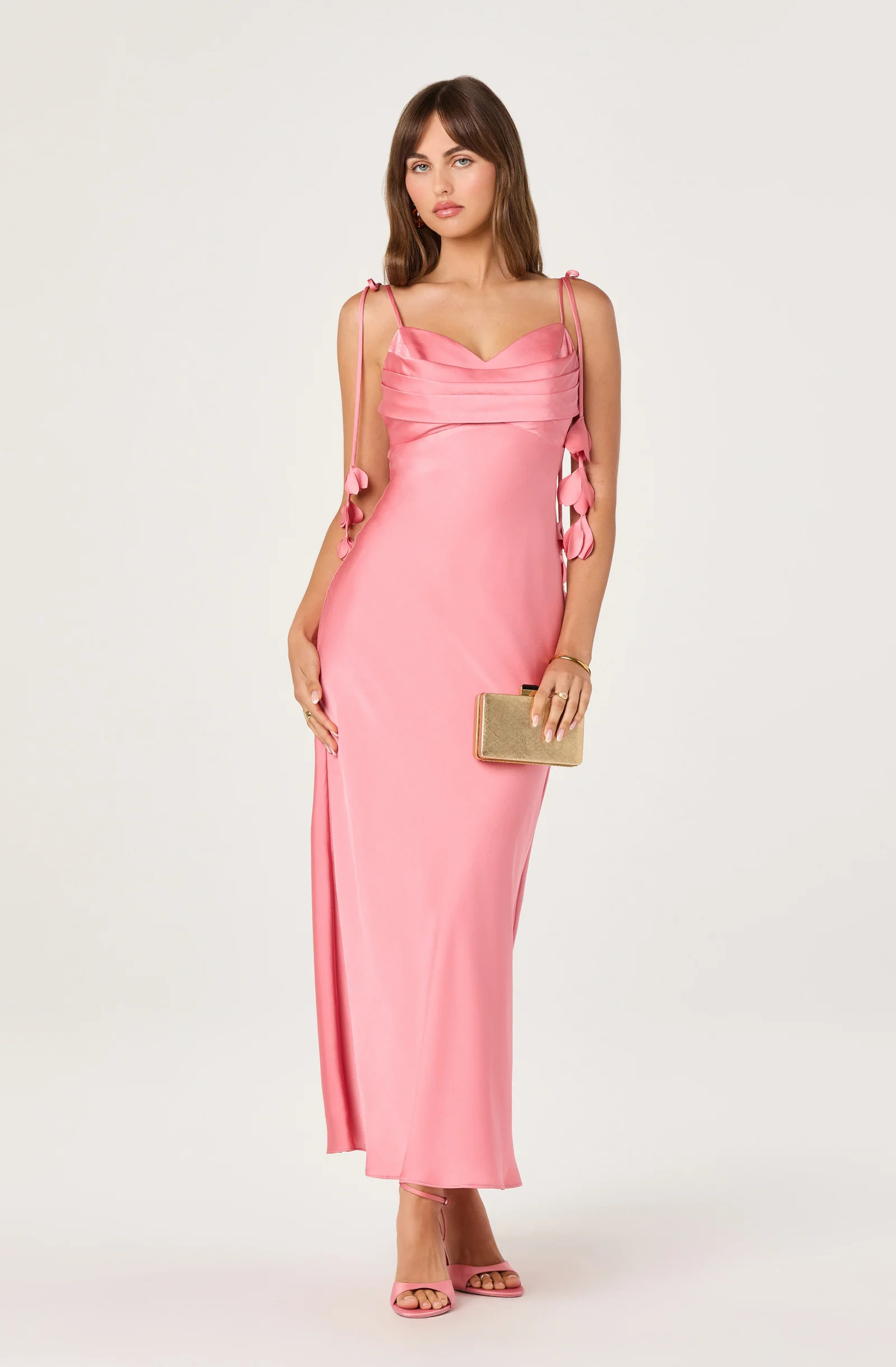 Hera Satin Maxi Dress - Coral / XS | ASTR The Label (US)