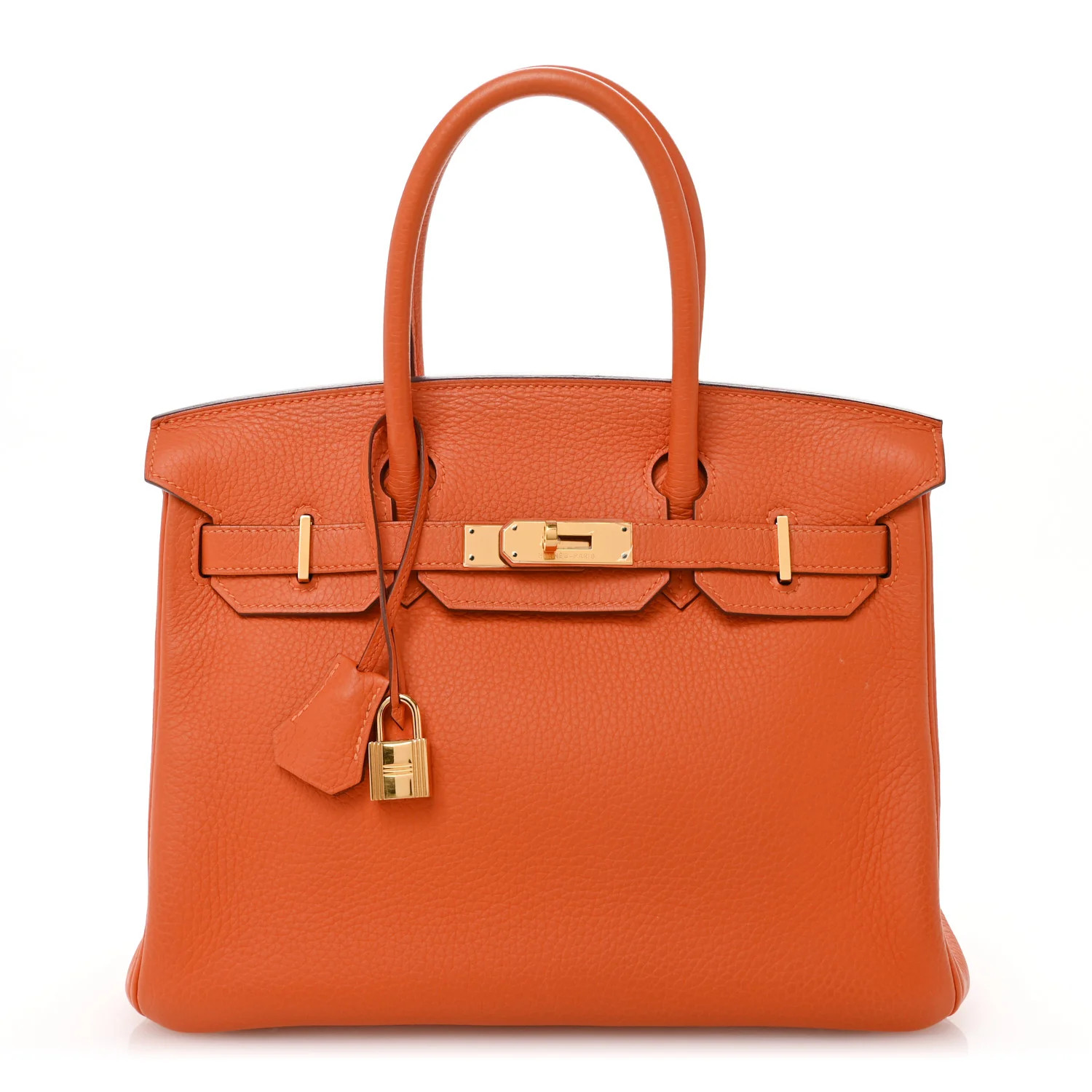 Taurillon Clemence Birkin 30 Orange | FASHIONPHILE (US)