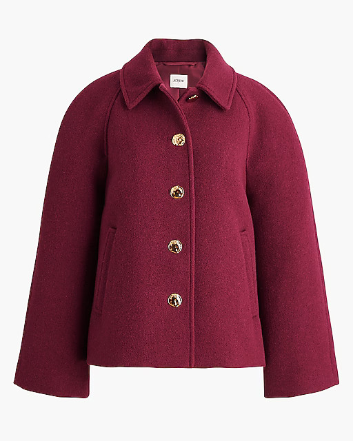 Cropped wool-blend swing coat | J.Crew Factory