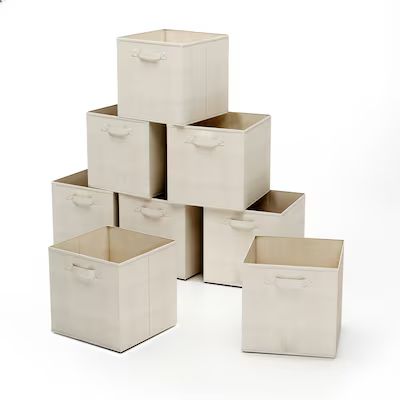 Hastings Home 8-Pack Set of Storage Cubes 11.5-in W x 10.5-in H x 10.5-in D Beige Polypropylene C... | Lowe's