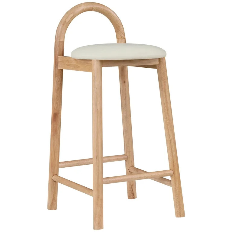 Meridian Furniture Calvin Cream Vegan Leather Stool - Walmart.com | Walmart (US)