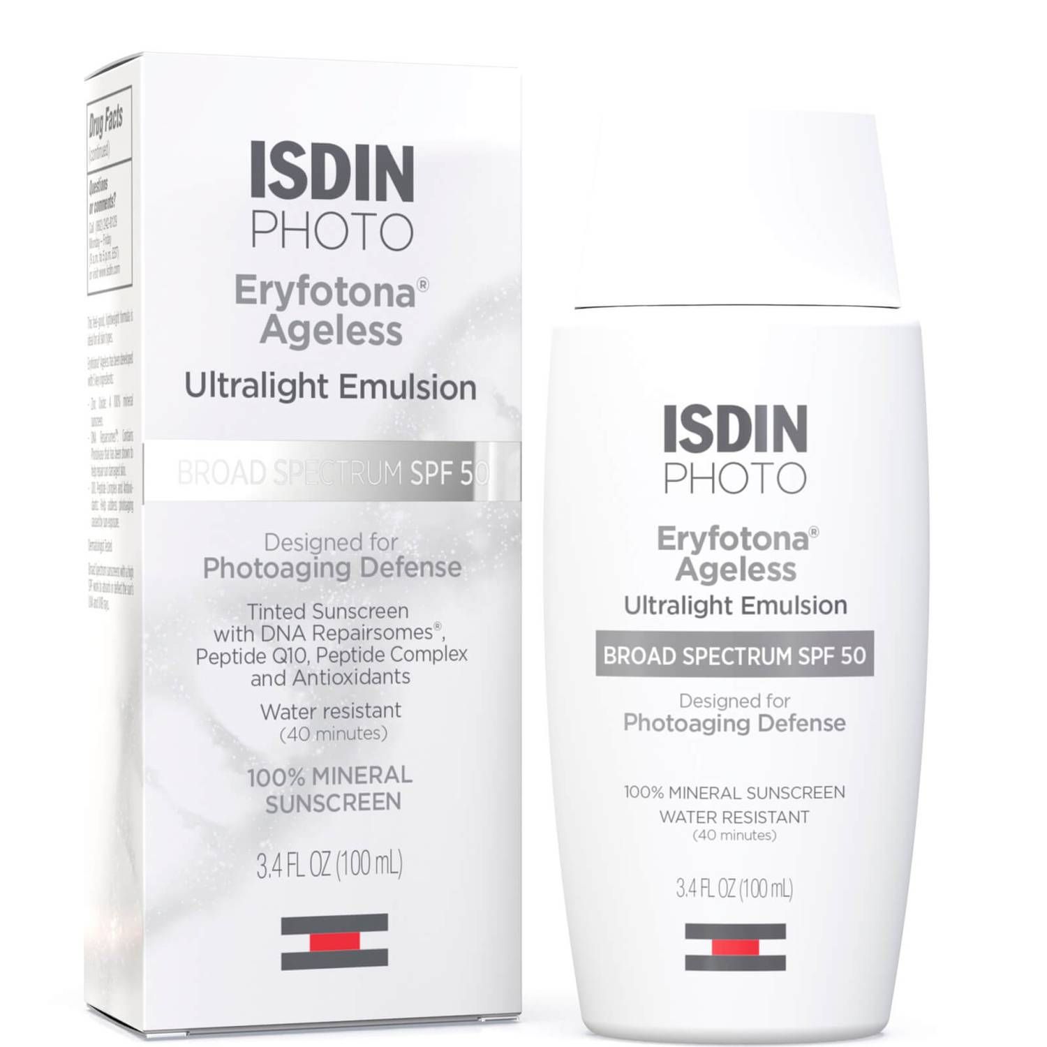 ISDIN Eryfotona Ageless Ultralight Tinted Mineral SPF 50 Sunscreen 3.4 oz | Dermstore (US)