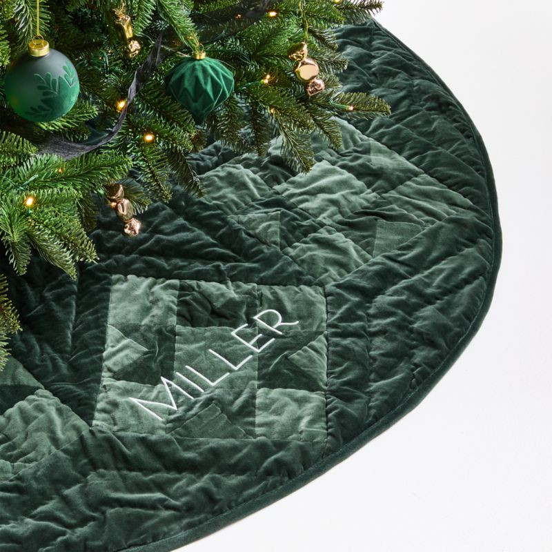 Green Velvet Heritage Christmas Tree Skirt + Reviews | Crate & Barrel | Crate & Barrel
