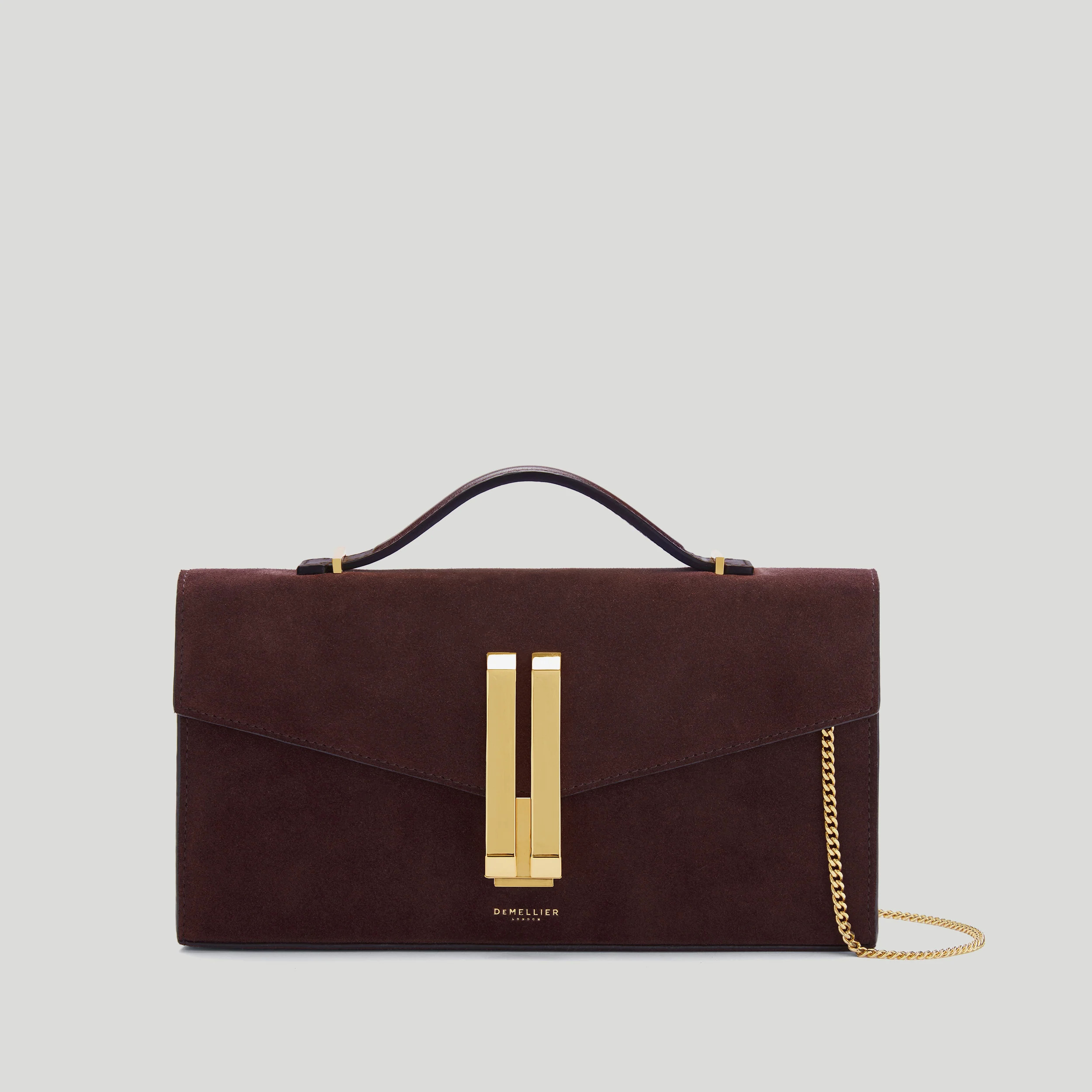 DeMellier The Vancouver Clutch in Burgundy Suede & Burgundy Smooth Leather Clutch | DeMellier