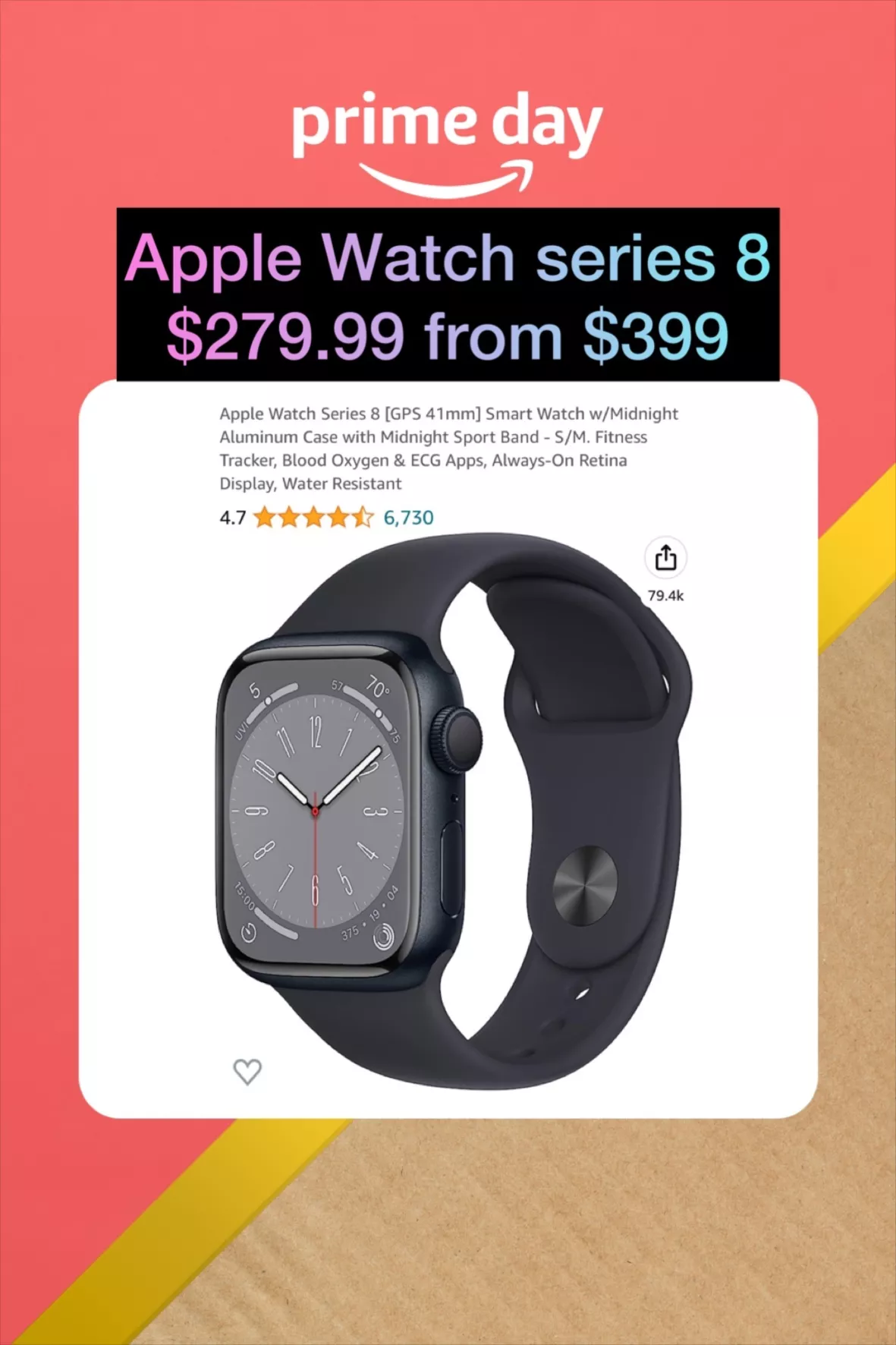 Apple Watch Series 8 GPS 41mm Midnight Aluminum