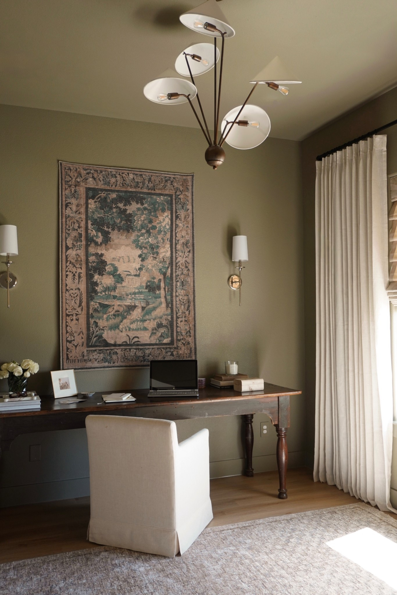 Office views 💕

Table: antique find 
Paint: Tavern Grey by Benjamin Moore
 

#LTKHome