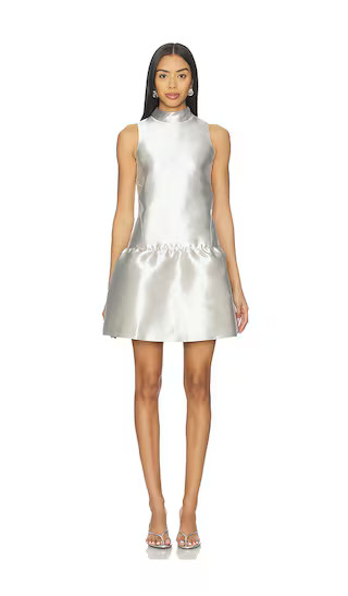 ALIGNE Blaze Satin Mini Dress in Metallic Silver. - size 0 | Revolve Clothing (Global)