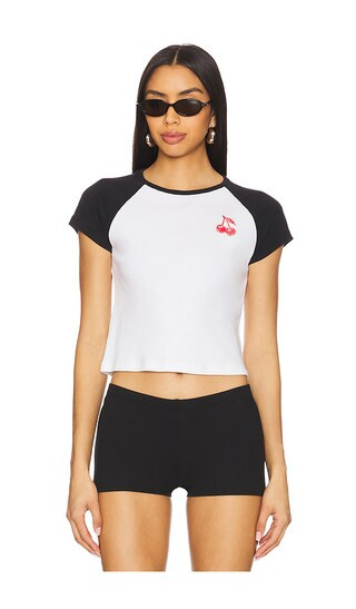Cherry Baby Raglan Tee in Black & White | Revolve Clothing (Global)