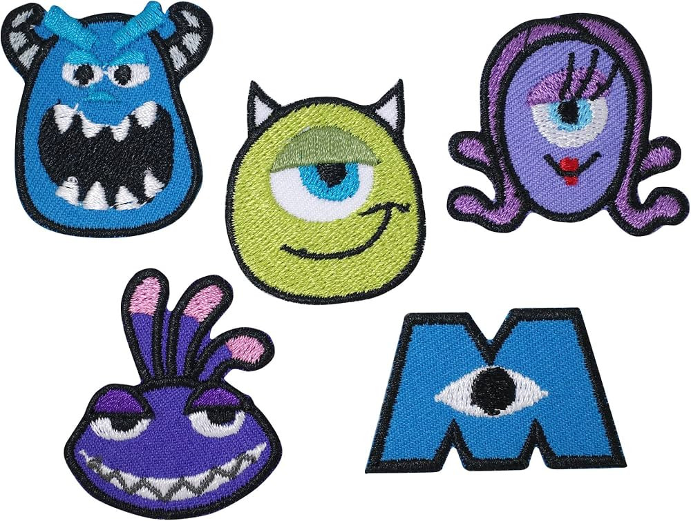 5 Pcs Monsters Inc Patches Iron on Embroidered Badge Saw On Patch for Jeans, Clothing, Bags, Jack... | Amazon (US)