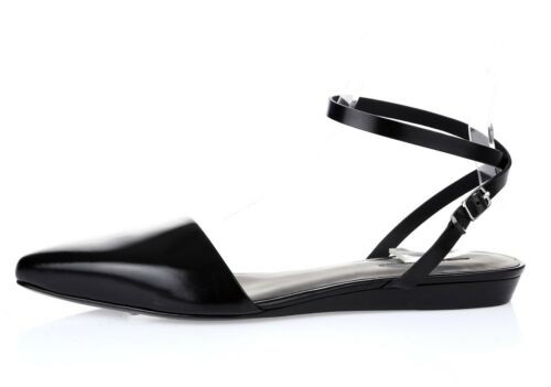 Details about   Womens ALEXANDER WANG stylish black leather ankle strap flats sz. 37 $795 | eBay US