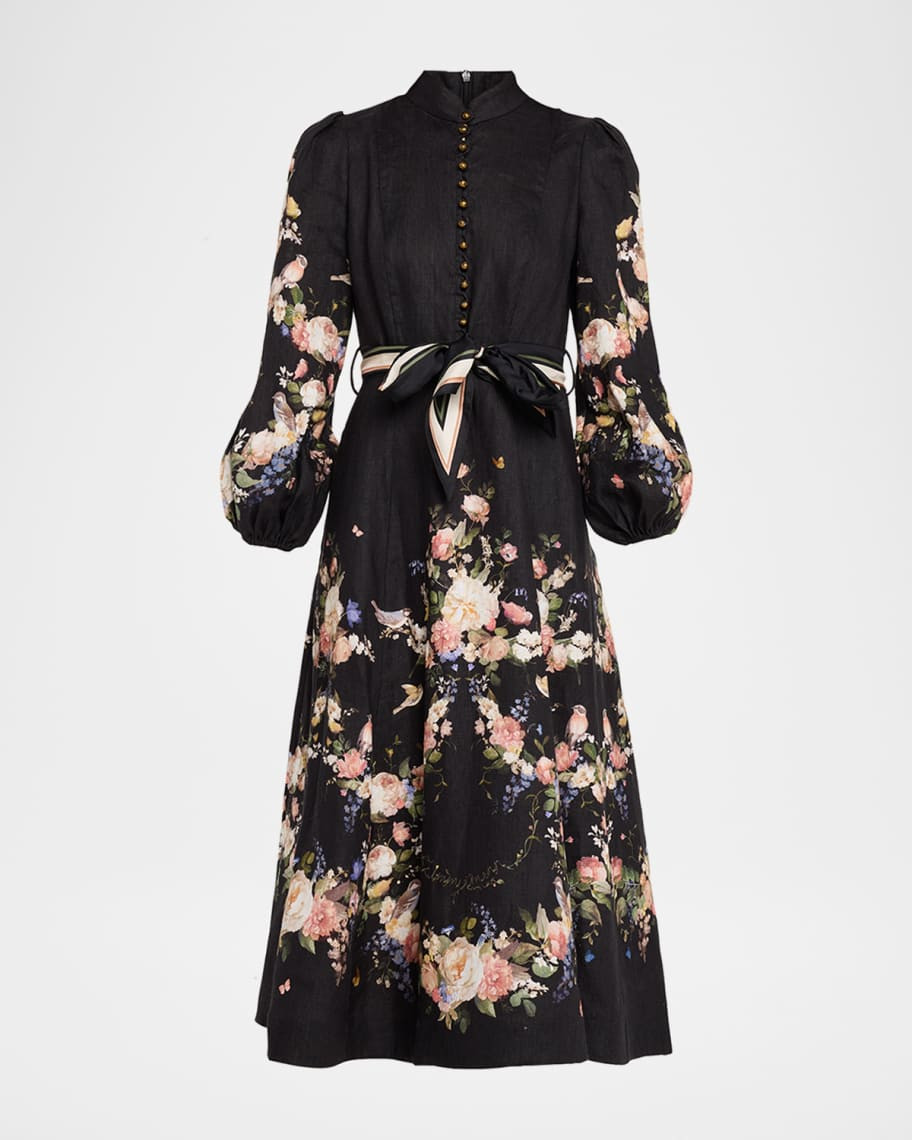 Zimmermann Valiant Buttoned Midi Dress | Neiman Marcus