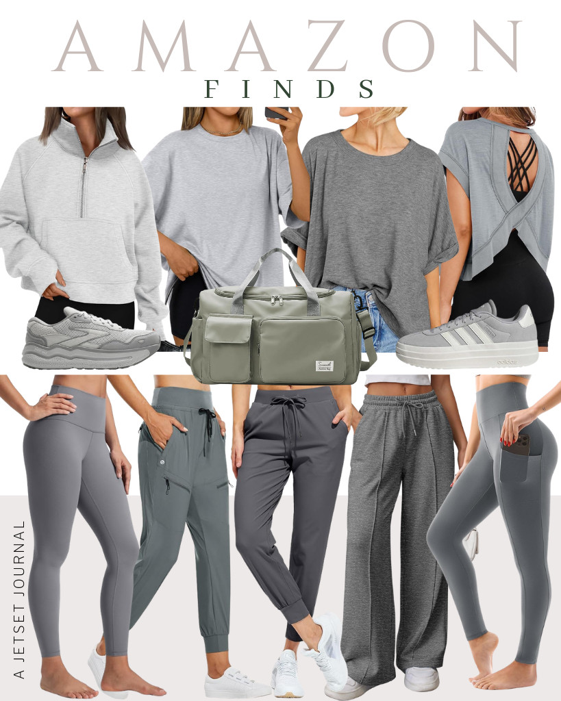I’m so excited to share these Amazon Athleisure Finds! A couple of pants are in this collection, such as SINOPHANT high-waisted leggings, baleaf hiking pants, and Libin jogger pants. Also featured here are the AUTOMET half-zip pullover hoodie and this MIHOLL workout top. Sneakers from adidas and Brooks are also here, together with this sports gym bag from Suruid. 

 #LTKSeasonal #LTKSaleAlert #LTKTravel