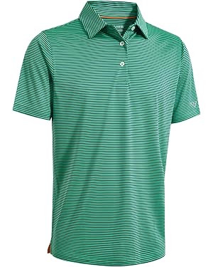 Men's Golf Polo Shirts Short Sleeve Striped Performance Moisture Wicking Dry Fit Golf Shirts for ... | Amazon (US)