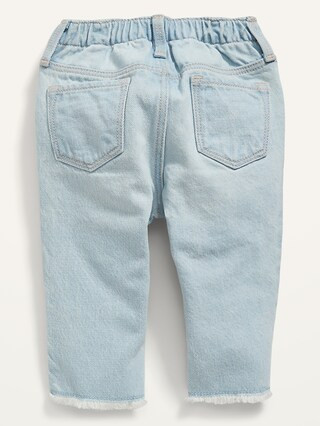 Unisex Slouchy Straight Frayed-Hem Jeans for Baby | Old Navy (US)