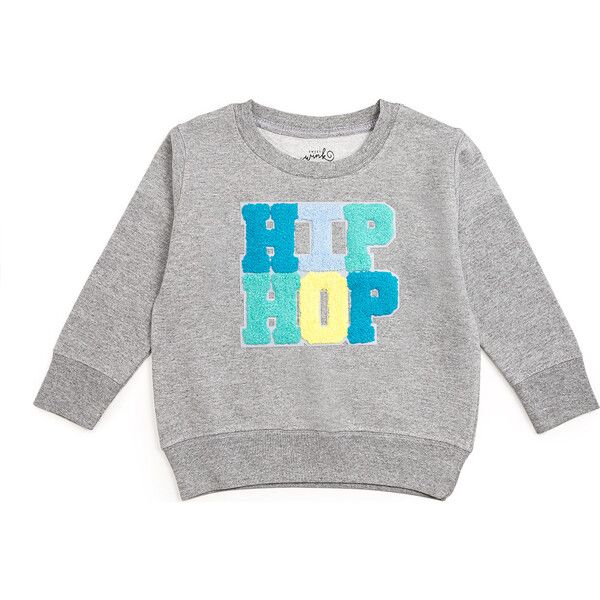 Hip Hop Patch L/S Sweatshirt, Gray - Sweet Wink Tops | Maisonette | Maisonette