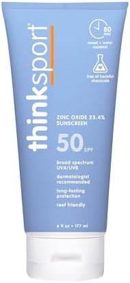 Thinksport SPF 50+ Mineral Sunscreen – Safe, Natural Sunblock for Sports & Active Use - Water R... | Amazon (US)
